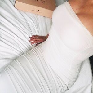 Oh Polly Ruched Midi Dress